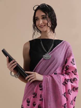 Jaipur Kurti Printed Daily Wear Pure Cotton Saree