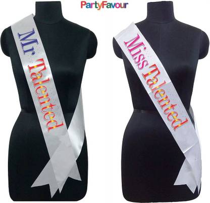 PARTYFAVOUR Mr & Miss Talented || 2pc Fancy Sashe Multicolor