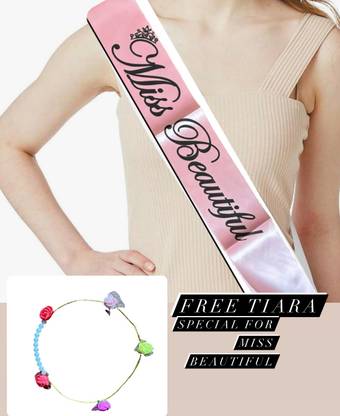 Winsome Miss Beautifull Sash for Fashion ShowsFarewell Party title Sash pack of 1