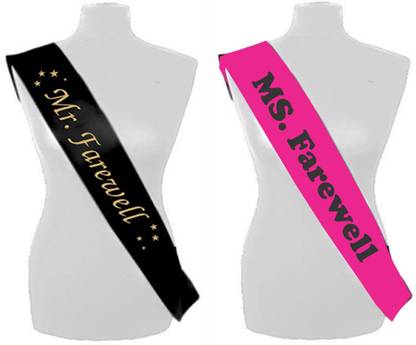Naveen Mr. Farewell & Miss Farewell Sash for Boys & Girls (Pack of 2)