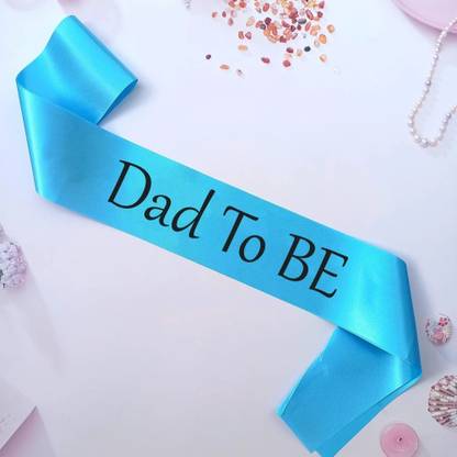 PopTheParty DAD TO BE' (skyblue) Sash For Baby Shower Decoration Material