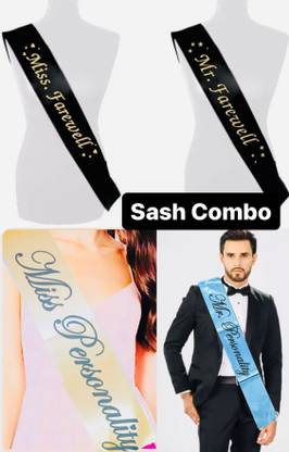 Arihant Hub Miss & Mr. Farewell And Personality sash Combo pack of 4
