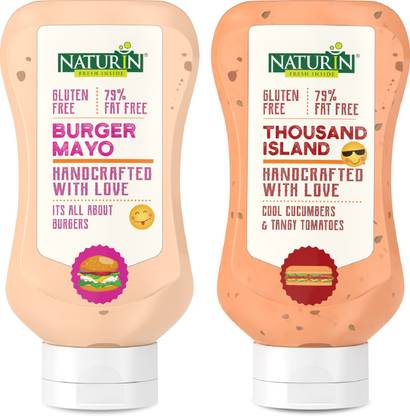 Naturin Combo Pack of 2-Burger Mayo 290g and Thousand Island 290g (Mayonnaise) Sauce & Dip