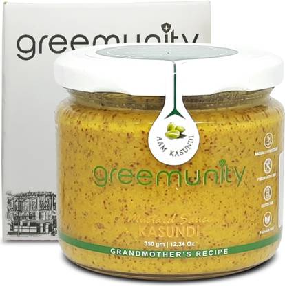 Greemunity Bengali Aam Kasundi - Mango Mustard Sauce, Instense smell of mustard, with a pinch of sweet & sour taste of Green mango, Dark Yellow with a thick Texture Mustard