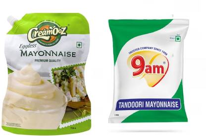 creamooz Combo of Eggless Mayonnaise 750gm & Tandoori Mayonnaise 1kg Sauce & Dip