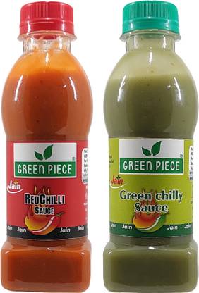 GREEN PIECE Jain Combo Without Onion/garlic,green Chilli Sauce,Red Chilli Sauce and vinegar. Sauces & Ketchup