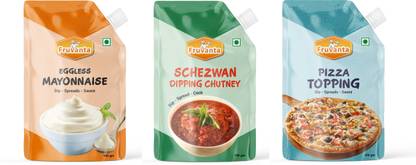 Fruvanta Pizza Topping , Schezwan Dipping Chutney and Eggless Mayonnaise(100gm x 3) Sauce & Dip