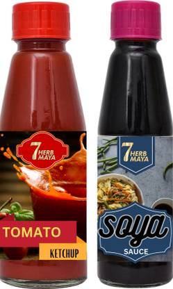 7Herbmaya Combo of Tomato Ketchup and Vinegar Pack of 2 (200 G Each) Sauce & Dip