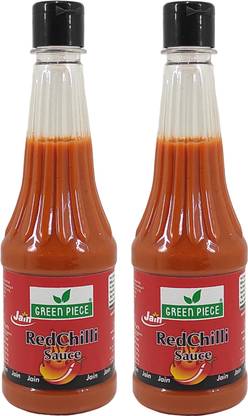 GREEN PIECE Jain Sauce With No Onion/Garlic Red Chilli Sauce/Catchup .(Pack of 2) Sauce