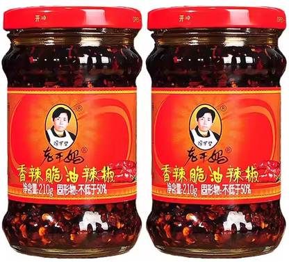 LAOGANMA ‎CELEBRINO Lao Gan Ma Spicy Chili Crisp 7.41 oz .,210g (Pack of 2) Sauce & Dip