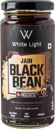 WHITE LIGHT FOOD Hand Churned Jain Black Bean Sauce with Vegan Natural Ingredient No Garlic Onion Sauces