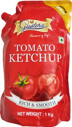 Gustora Tomato Ketchup Sauce 1kg I Rich & Smooth I No Preservatives & Artificial Color Sauces & Ketchup