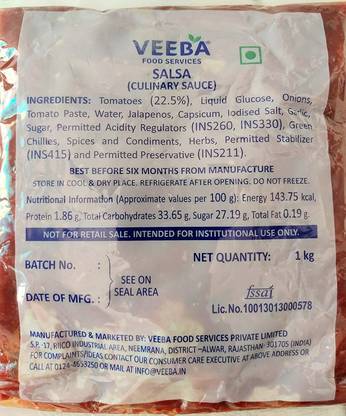 VEEBA Salsa Dip 1 kg Salsa
