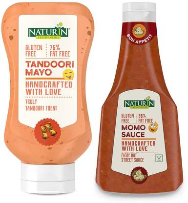 Naturin Combo Pack of 2- Tandoori Mayo 290g & Momo Sauce 375g Sauce & Dip