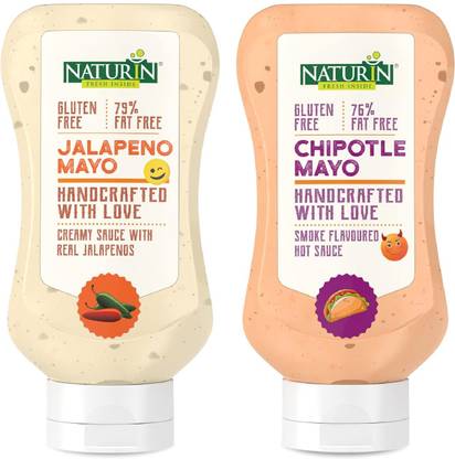 Naturin Combo Pack of 2- Jalapeno Mayo 290g and Chipotle Mayo 290g Sauce & Dip