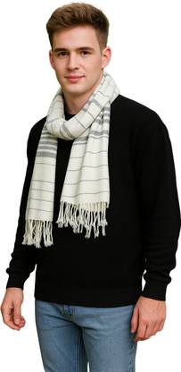 FWC FILL WITH COLOURS Striped Viscose Men Stole, Scarf, Fancy Scarf