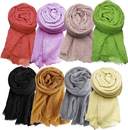 Icw Self Design Polyester Women Scarf, Stole