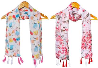 StoleVilla Printed Chiffon Women Scarf, Stole, Fancy Scarf