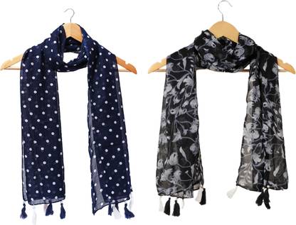 RiddleNeedle Printed Chiffon Women Scarf, Stole, Fancy Scarf