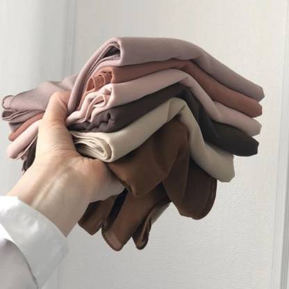 hijabcurl Solid Georgette, Chiffon Women Scarf, Stole