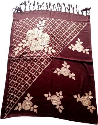 IH FASHION Satin Printed Women Shawl