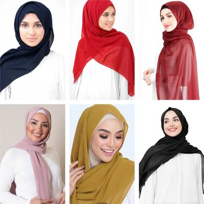 URSHIA Solid Georgette Women Scarf