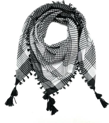 GAZALI HANDLOOM Checkered Cotton Blend Men Scarf