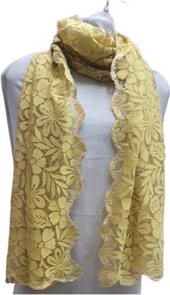shakti Self Design Net Women Fancy Scarf, Bluetooth Scarf, Scarf, Stole, Faux Turtleneck Neck Cover