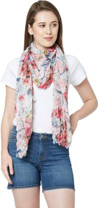 CLOTH HAUS INDIA Floral Print Polyester Women Scarf