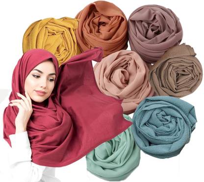 Icw Solid Georgette Women Scarf, Stole