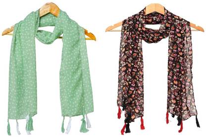 StoleVilla Printed Chiffon Women Scarf, Stole, Fancy Scarf