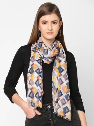 CLOTH HAUS INDIA Geometric Print Viscose Women Scarf