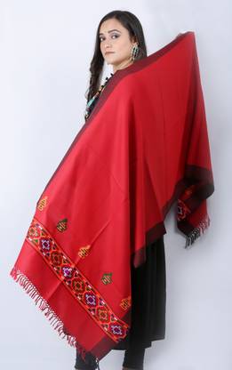 Shoogloo Mart Embroidered, Self Design Wool Blend Men & Women Stole