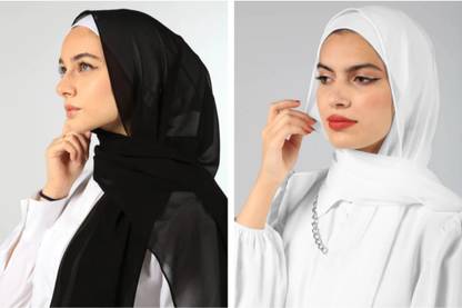 SAVE AND SAFE Solid Georgette Women Scarf