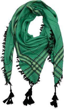 Blooming Faith Checkered Cotton Rayon Blend Men Scarf, Fancy Scarf, Stole