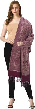 Ramnaya Floral Print Wool Blend Women Stole
