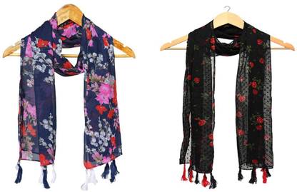 mss FASHION Printed Chiffon Women Stole, Scarf, Fancy Scarf