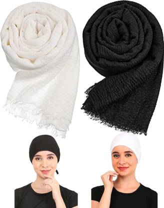 Masrat Collection Self Design Pure Cotton Women Fancy Scarf