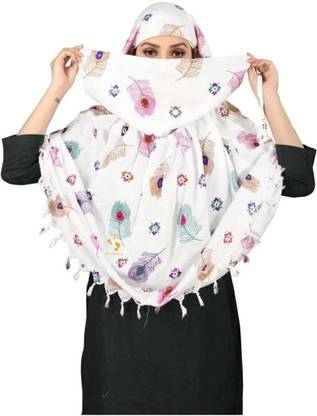 TWIRFY Printed Pure Cotton Women Scarf, Fancy Scarf