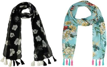 mss FASHION Printed Chiffon Women Scarf, Stole, Fancy Scarf