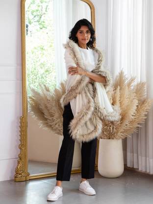 manra Solid Wool Blend Women Stole
