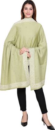 Diamond Knitters Self Design Wool Blend Women Stole