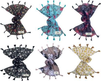 NarNari Printed Cotton Blend Women Fancy Scarf, Scarf, Stole