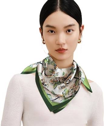 AlexVyan Self Design, Floral Print Polyester Women Fancy Scarf