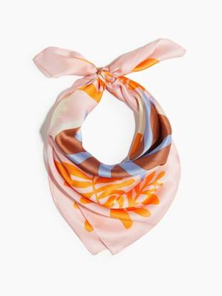 NK Textiles Floral Print, Animal Print Satin Blend Women Fancy Scarf