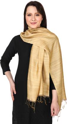 Silk Ruute Solid Silk Blend, Tussar Silk, Viscose Women Scarf