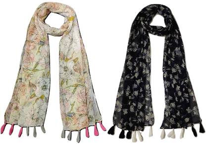 mss FASHION Printed Chiffon Women Scarf, Stole, Fancy Scarf