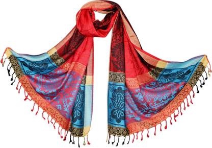 GLIMMERX Embellished, Woven, Self Design Viscose Women Fancy Scarf, Scarf, Stole, Bluetooth Scarf