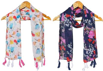 StoleVilla Printed Chiffon Women Scarf, Stole, Fancy Scarf