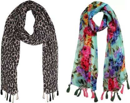 Msfashion Printed Chiffon Women Stole, Scarf, Fancy Scarf